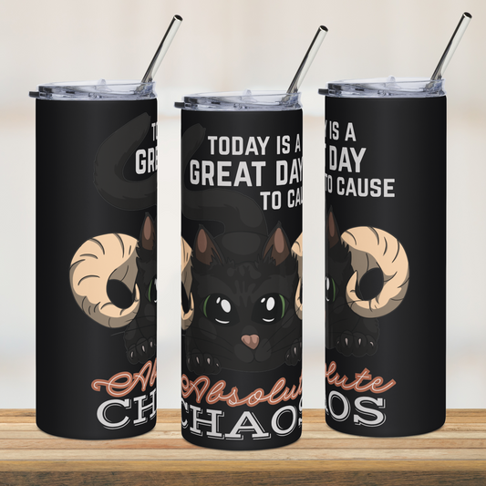 Chaos Cat 20oz Tumbler with Straw