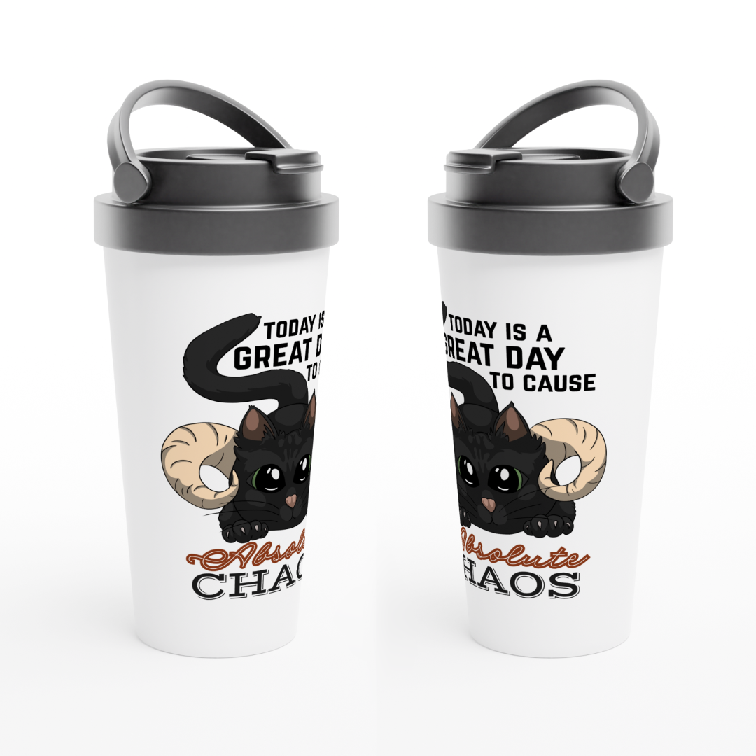 Chaos Cat Travel Mug – 15oz Stainless Steel Kitten Design