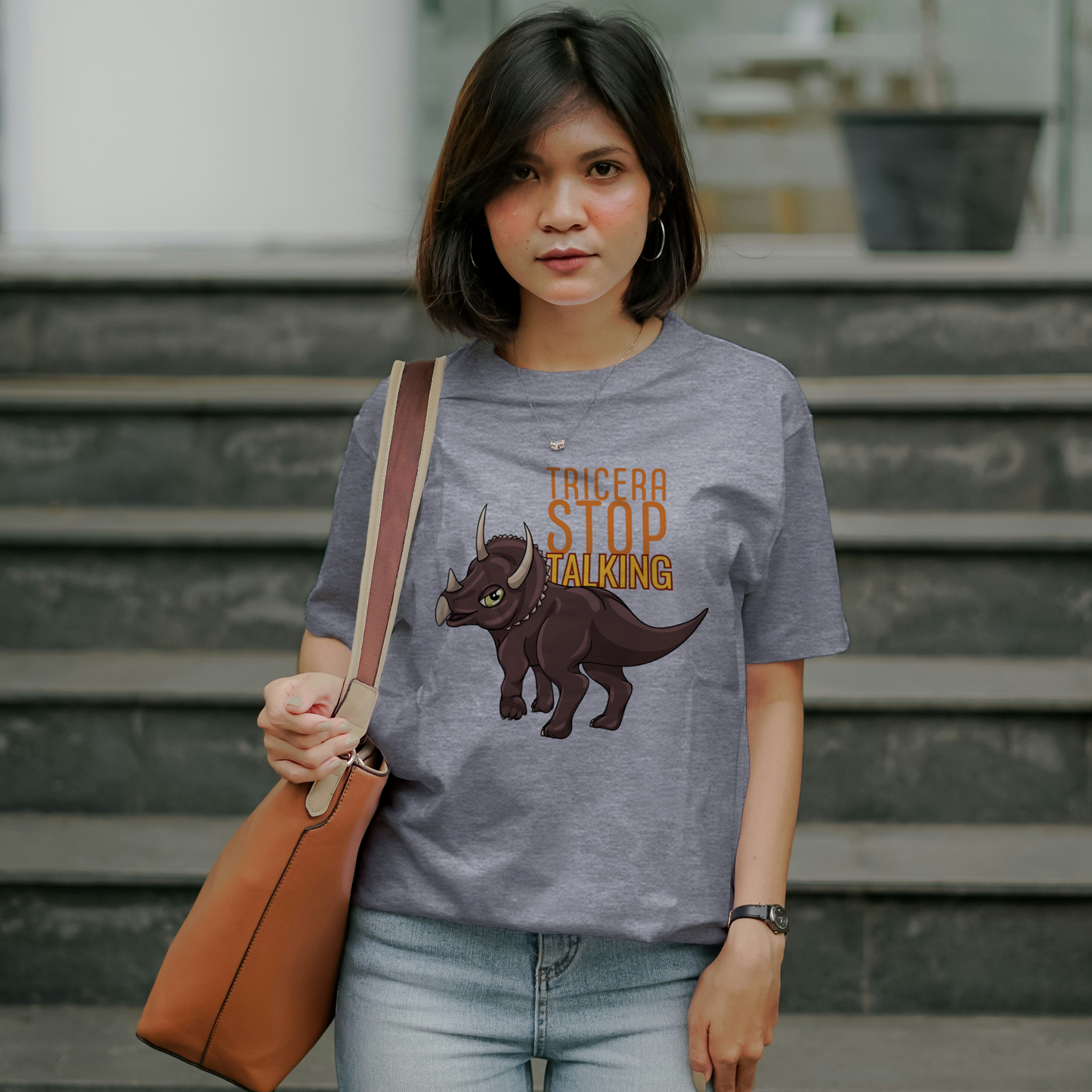Tricera-Stop Talking T-Shirt – Soft Cotton Tee, Triceratop Design, Unisex Fit