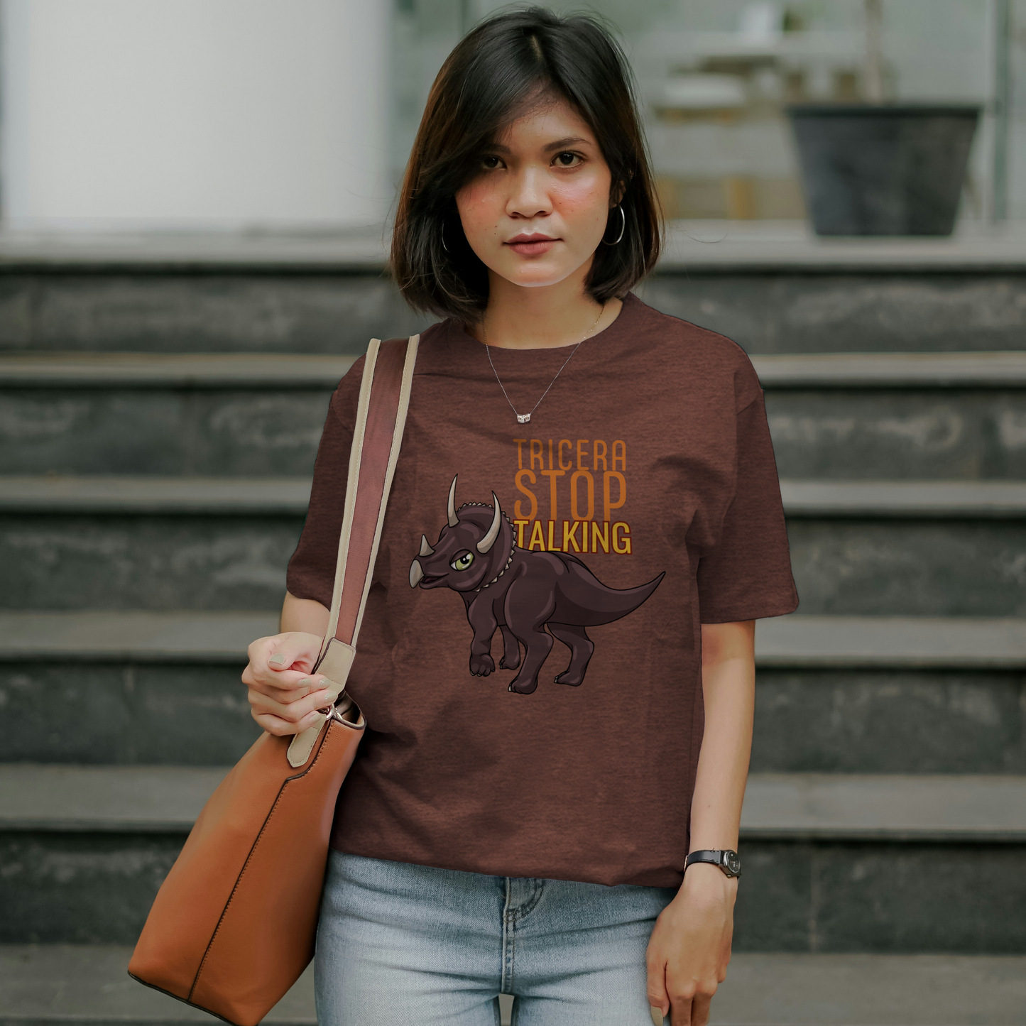 Tricera-Stop Talking T-Shirt – Soft Cotton Tee, Triceratop Design, Unisex Fit