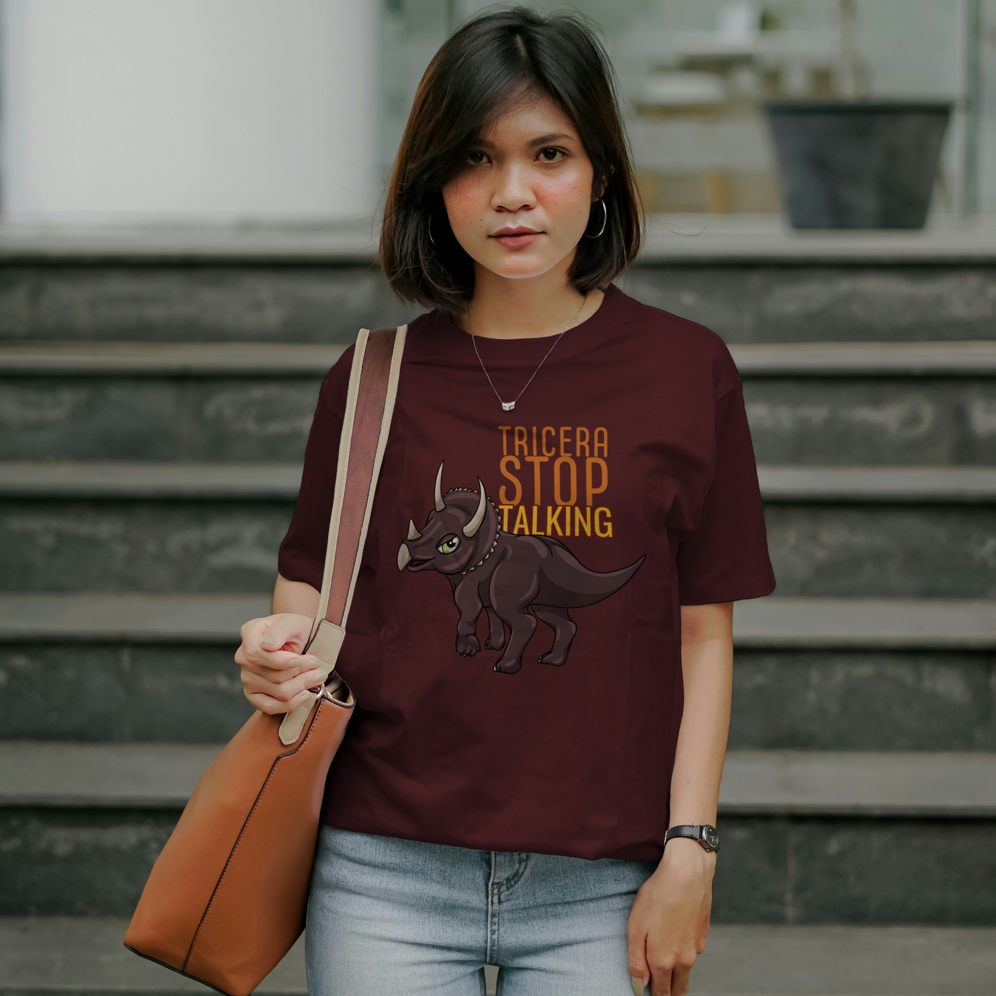 Tricera-Stop Talking T-Shirt – Soft Cotton Tee, Triceratop Design, Unisex Fit