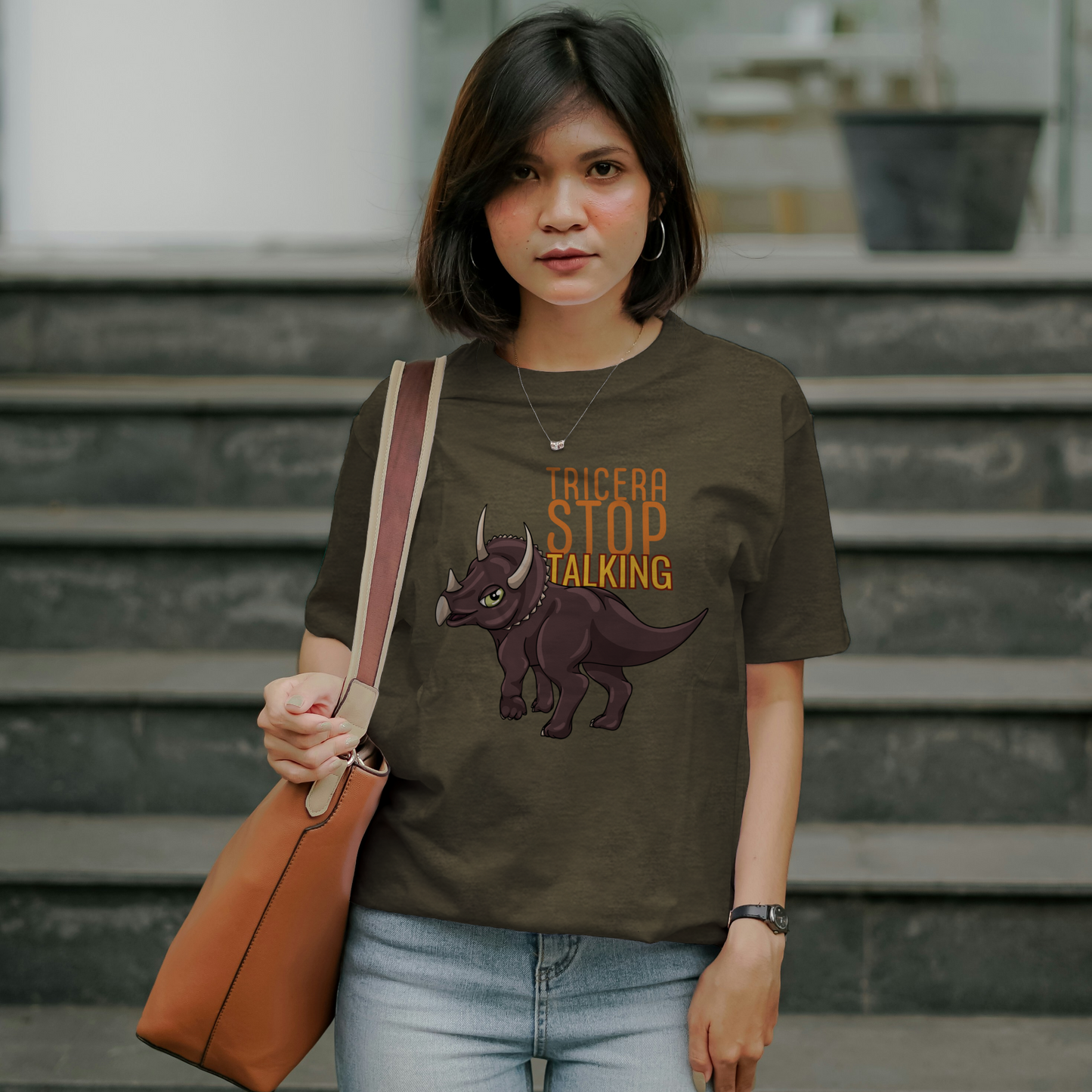 Tricera-Stop Talking T-Shirt – Soft Cotton Tee, Triceratop Design, Unisex Fit