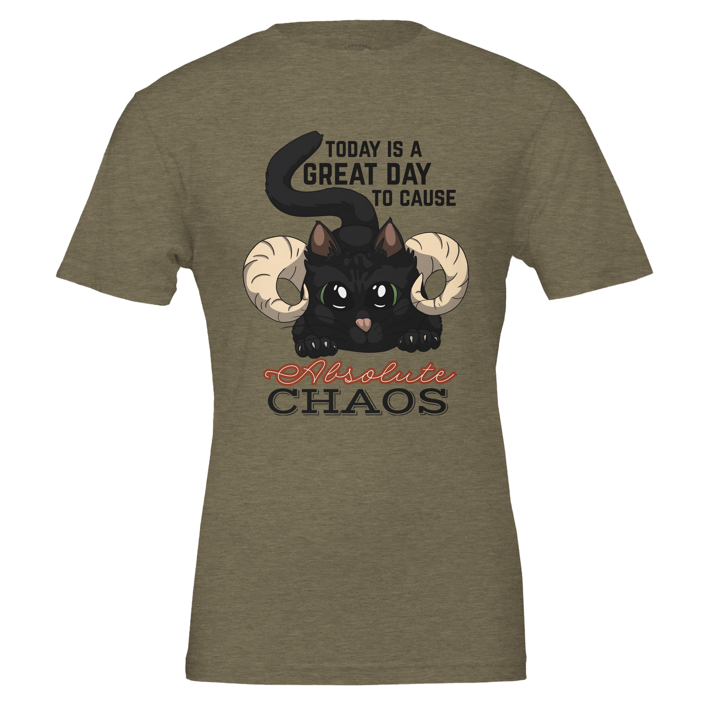 Chaos Cat T-Shirt – Soft Cotton Tee, Kitten Design, Unisex Fit