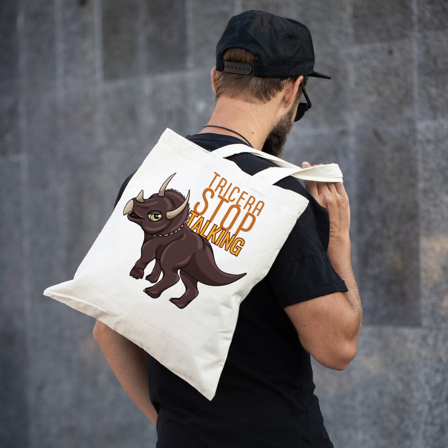 Tricera-Stop Talking Tote Bag – Eco-Friendly Cotton, Large Capacity