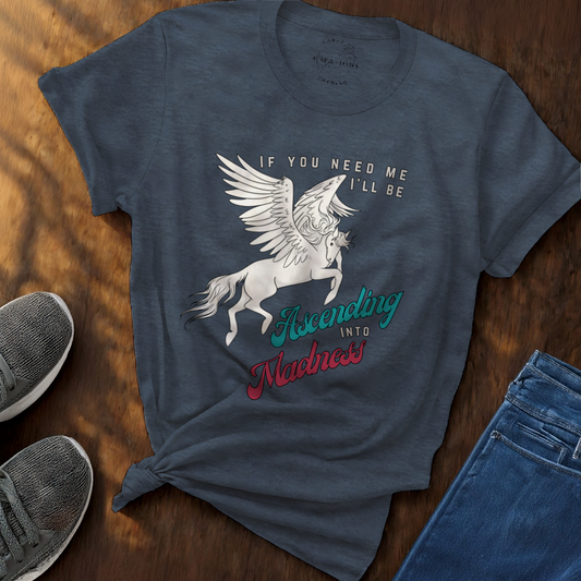 Ascending into Madness T-Shirt – Soft Cotton Tee, Pegasus Design, Unisex Fit