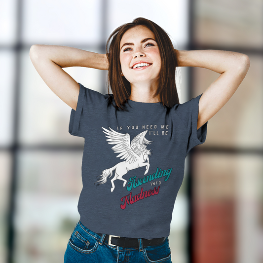 Ascending into Madness T-Shirt – Soft Cotton Tee, Pegasus Design, Unisex Fit
