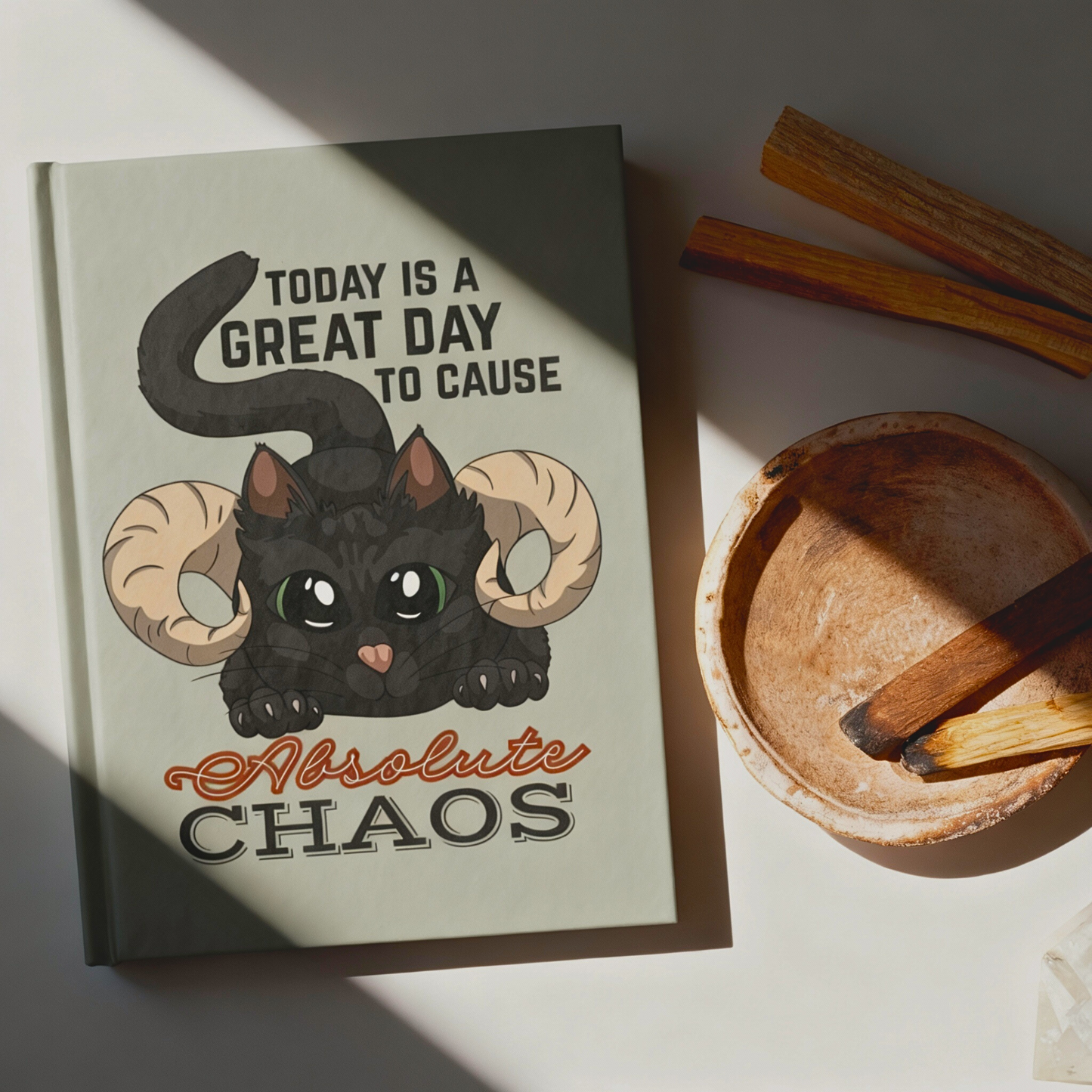 Chaos Cat Blank 5×7 Hardcover Journal