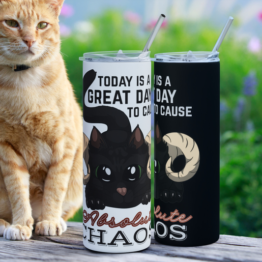 Chaos Cat 20oz Tumbler with Straw