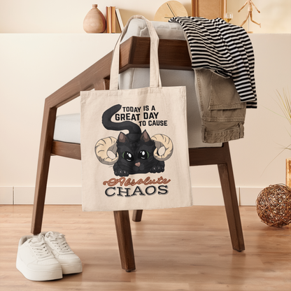 Chaos Cat Canvas Tote