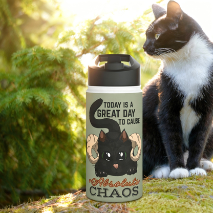 Chaos Cat Stainless Steel Sip-Top Water Bottle