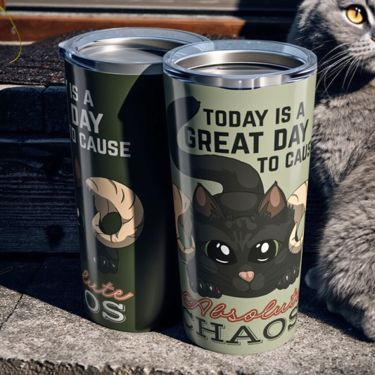 Chaos Cat 20oz Stainless Steel Tumbler