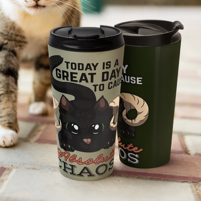Chaos Cat 15oz Insulated Stainless Steel Travel Mug