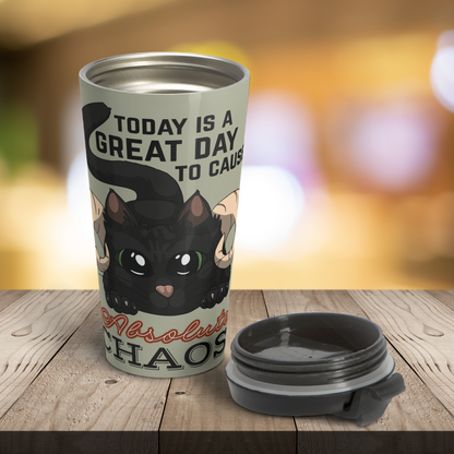 Chaos Cat 15oz Insulated Stainless Steel Travel Mug