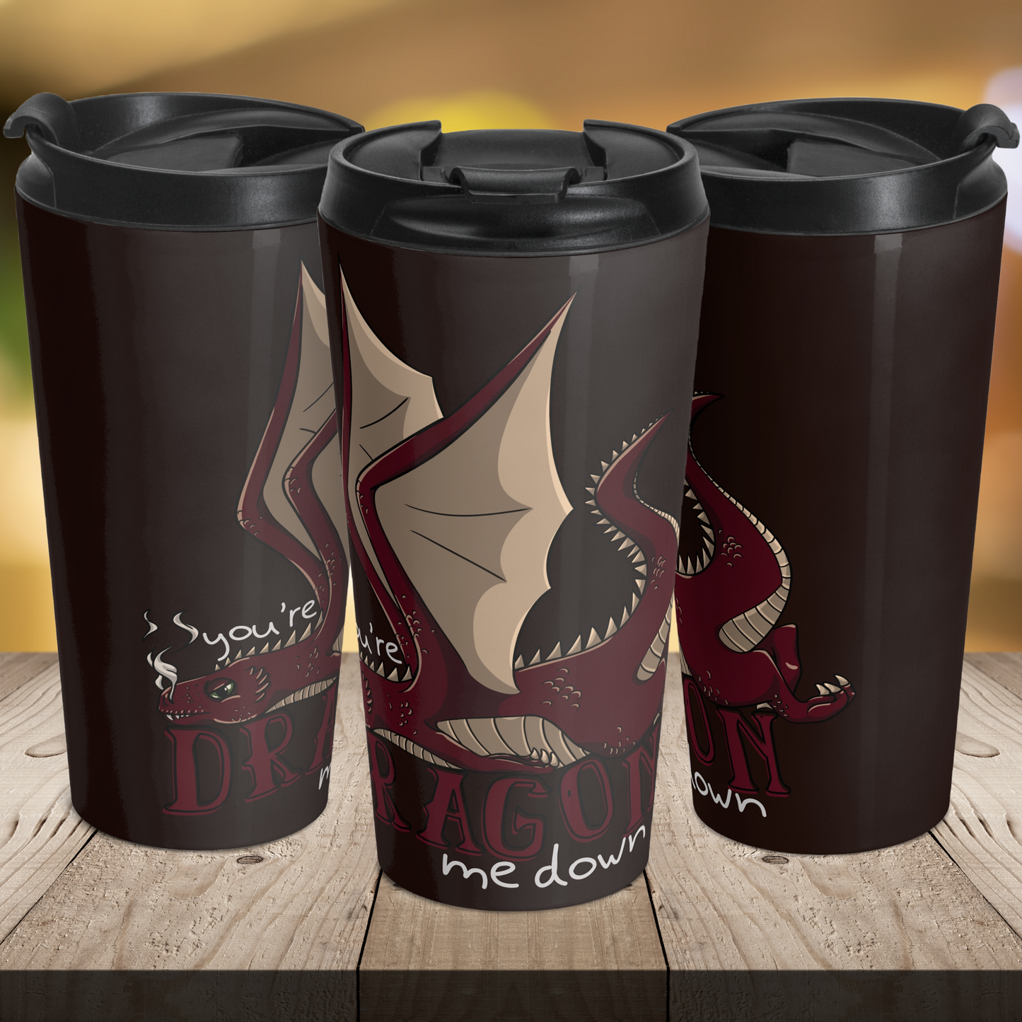 Dragon Me Down 15oz Insulated Stainless Steel Travel Mug