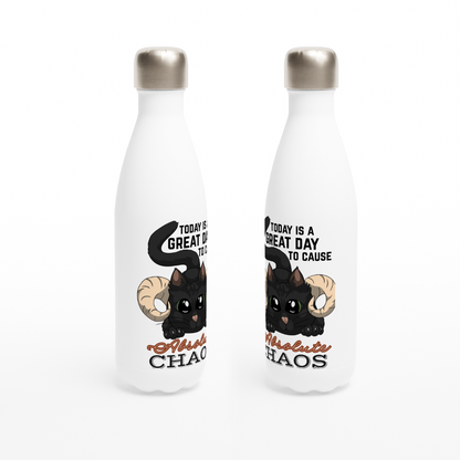 Chaos Cat Water Bottle - 17oz Stainless Steel with Kitten Design