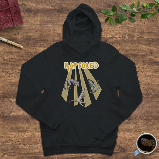 Rapturous Raptors Pullover Hoodie – Soft Blend, Raptor Design, Comfortable Fit
