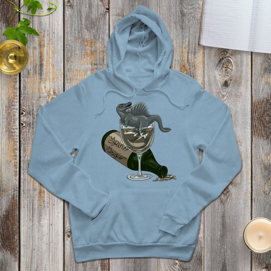 Spino Grigio Pullover Hoodie – Soft Blend, Spinosaurus Design, Comfortable Fit