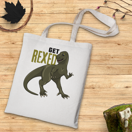 Get Rexed T-rex Tote Bag – Eco-Friendly Cotton, Large Capacity