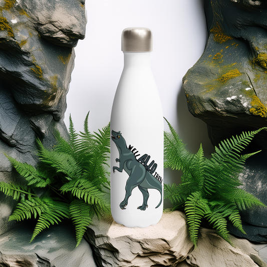 Well Allo There Water Bottle - 17oz Stainless Steel with Allosaurus Design