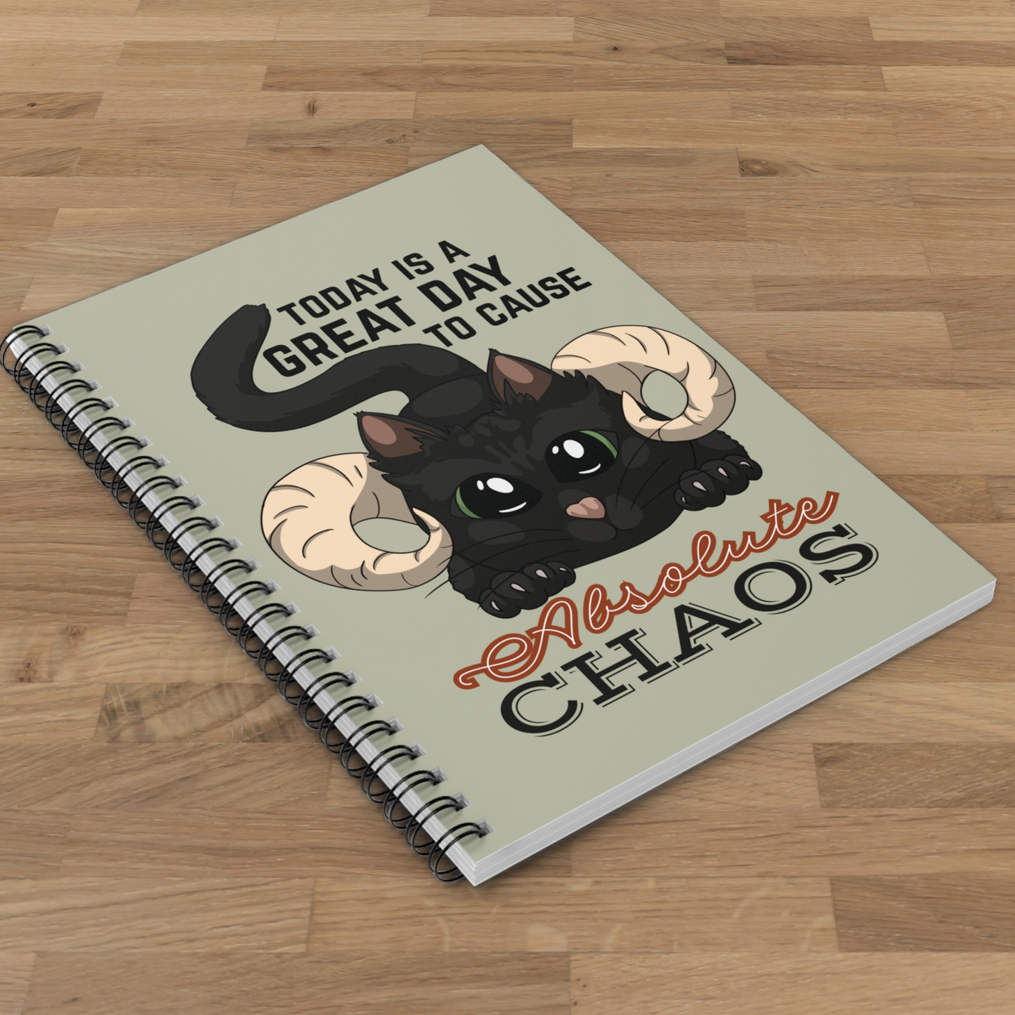 Chaos Cat 6x8 Spiral Notebook