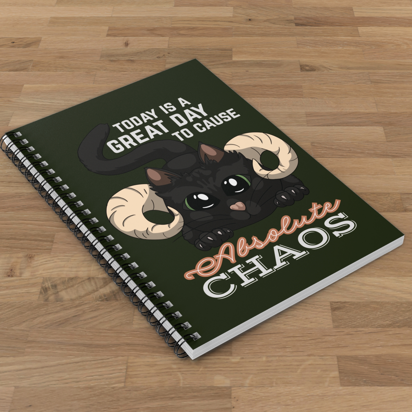 Chaos Cat 6x8 Spiral Notebook