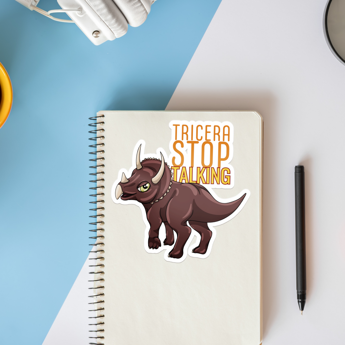 Tricera-Stop Talking Vinyl Sticker (4 sizes)