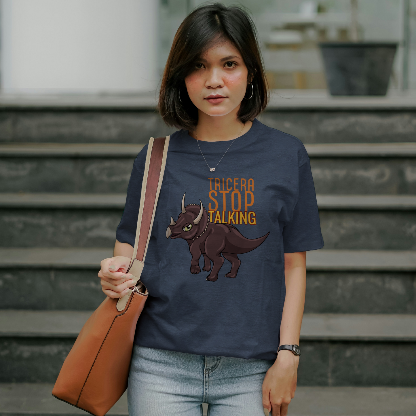 Tricera-Stop Talking T-Shirt – Soft Cotton Tee, Triceratop Design, Unisex Fit