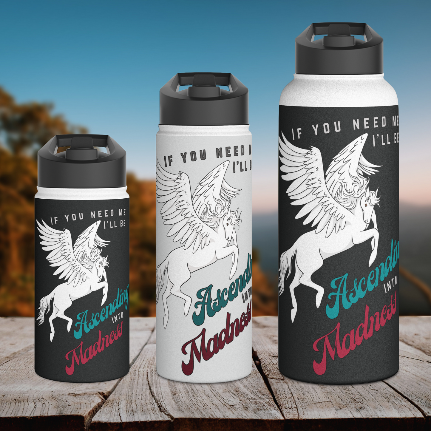 Ascending Into Madness Stainless Steel Sip-Top Water Bottle