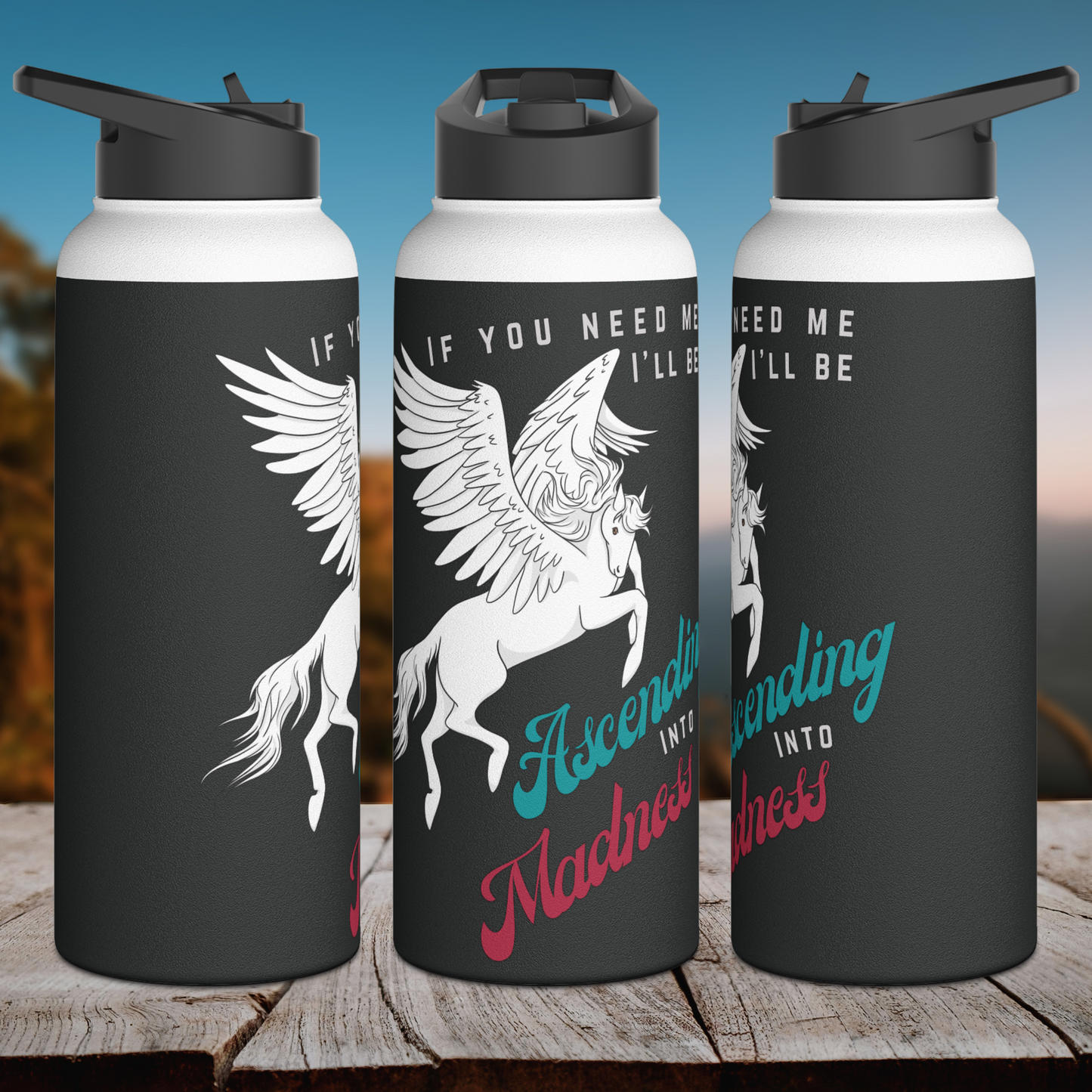 Ascending Into Madness Stainless Steel Sip-Top Water Bottle