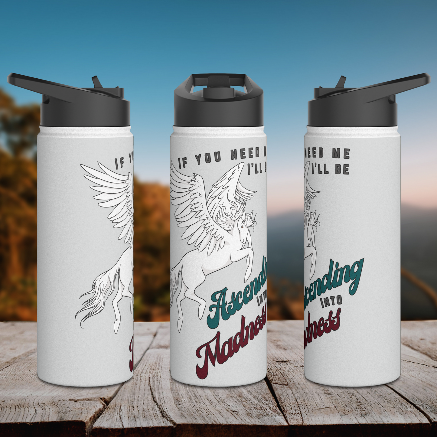 Ascending Into Madness Stainless Steel Sip-Top Water Bottle