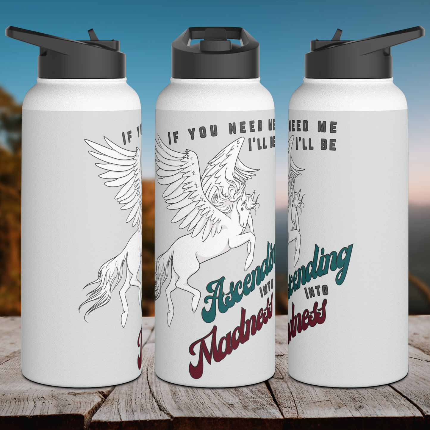 Ascending Into Madness Stainless Steel Sip-Top Water Bottle