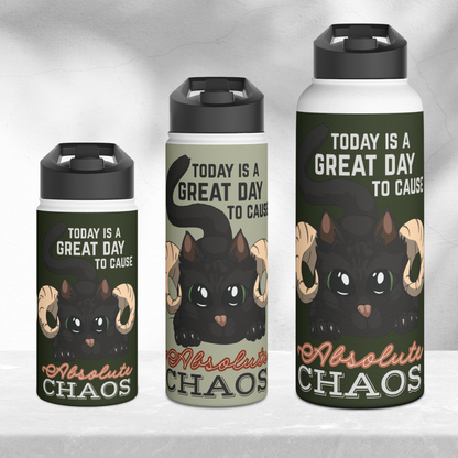 Chaos Cat Stainless Steel Sip-Top Water Bottle