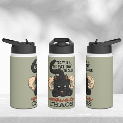 Chaos Cat Stainless Steel Sip-Top Water Bottle