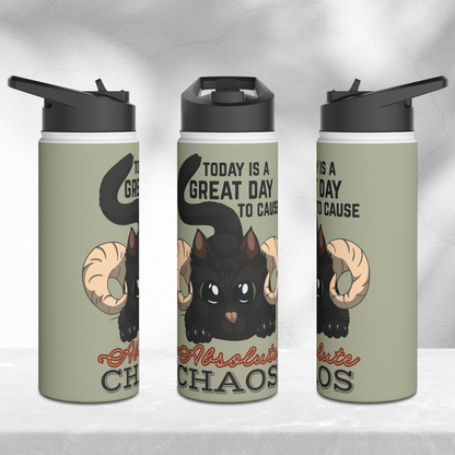 Chaos Cat Stainless Steel Sip-Top Water Bottle