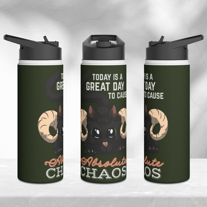 Chaos Cat Stainless Steel Sip-Top Water Bottle
