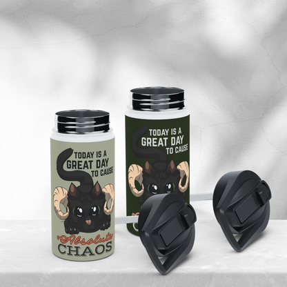 Chaos Cat Stainless Steel Sip-Top Water Bottle