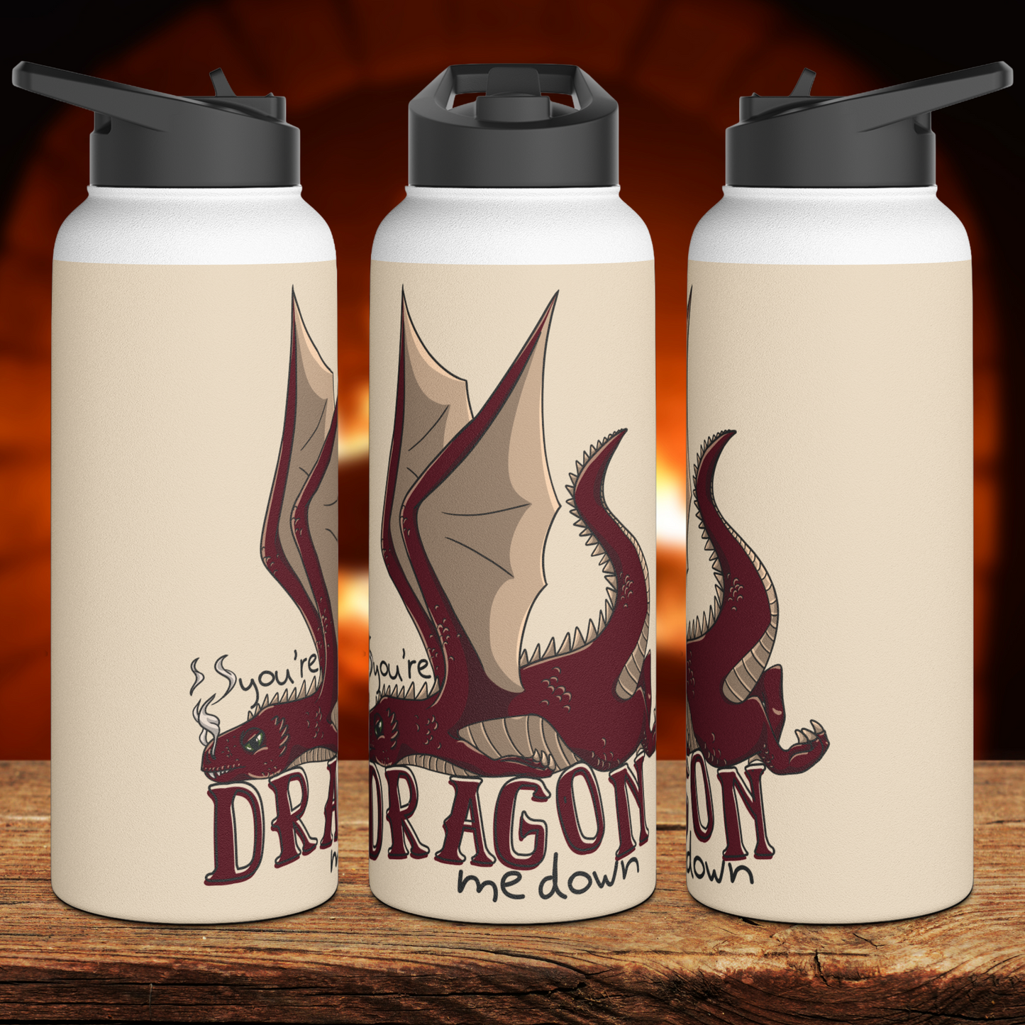 Dragon Me Down Stainless Steel Sip-Top Water Bottle