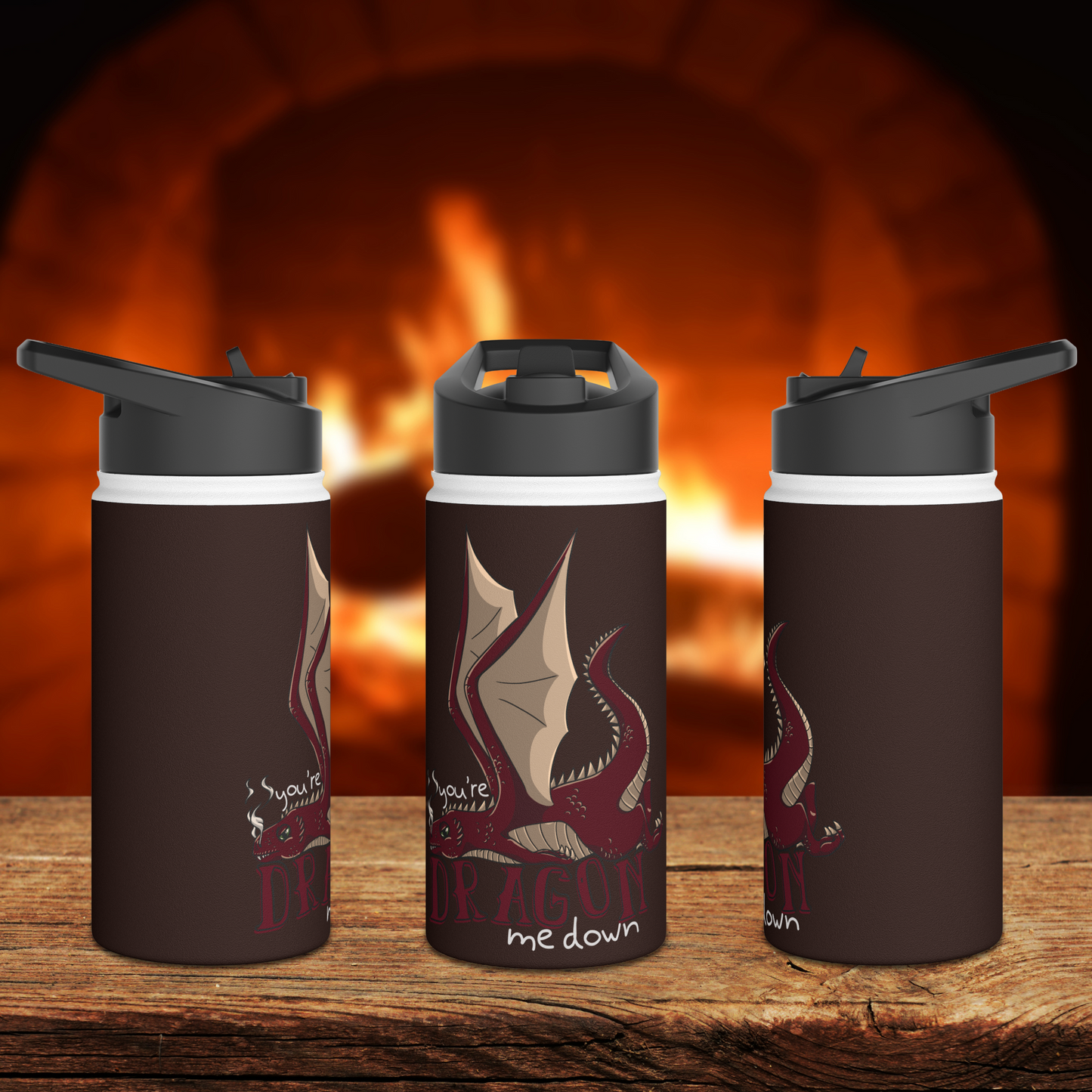 Dragon Me Down Stainless Steel Sip-Top Water Bottle