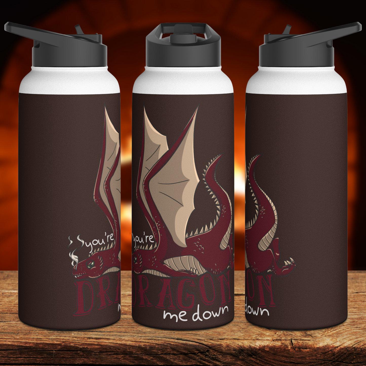 Dragon Me Down Stainless Steel Sip-Top Water Bottle