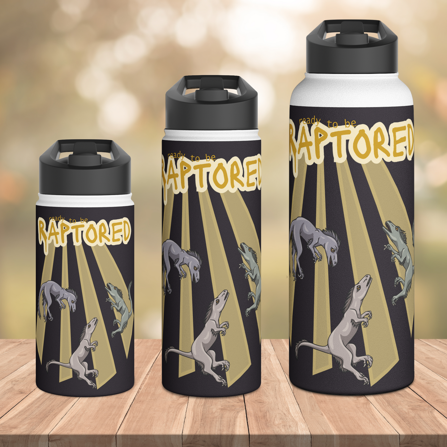 Rapturous Raptors Stainless Steel Sip-Top Water Bottle