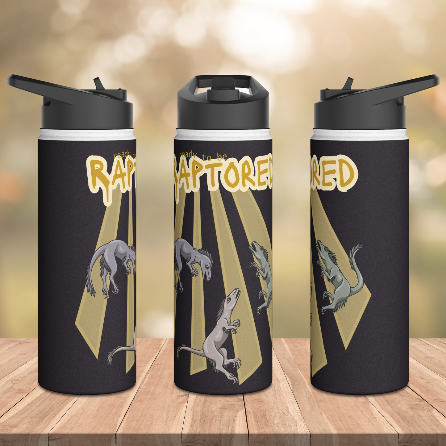 Rapturous Raptors Stainless Steel Sip-Top Water Bottle