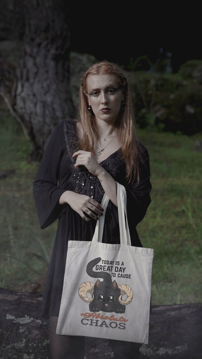 Chaos Cat Canvas Tote