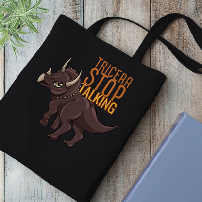 Tricera-Stop Talking Tote Bag – Eco-Friendly Cotton, Large Capacity