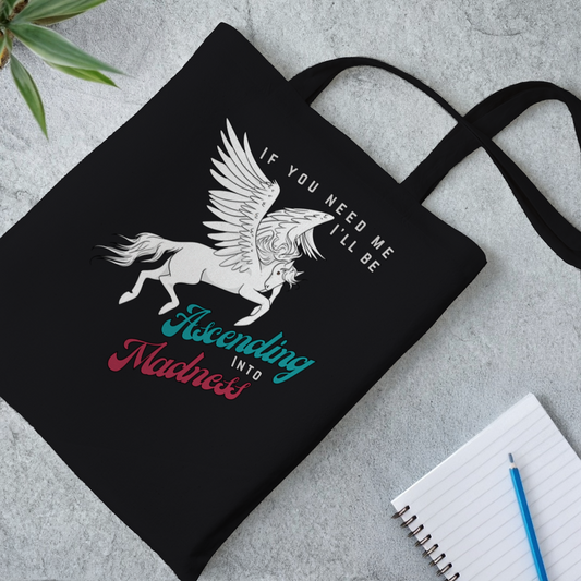 Ascending into Madness Pegasus Tote Bag – Eco-Friendly Cotton, Large Capacity